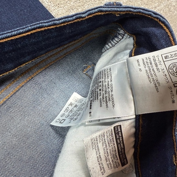 Levis Mid Rise Blue Skinny Jean Stretch Womens Size 12 - Picture 3 of 7
